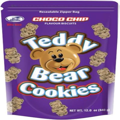 KGN Teddy Bear Cookies 340g Choco Chip Flavour Delight Snack (5 pack)