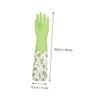 HAPINARY Thickened Fleece-lined Dish Washing Gloves for Kitchen Cleaning Winter Household Washing Gloves with Cuff Green Non-slip for Dishwashing and Home Cleaning view 4