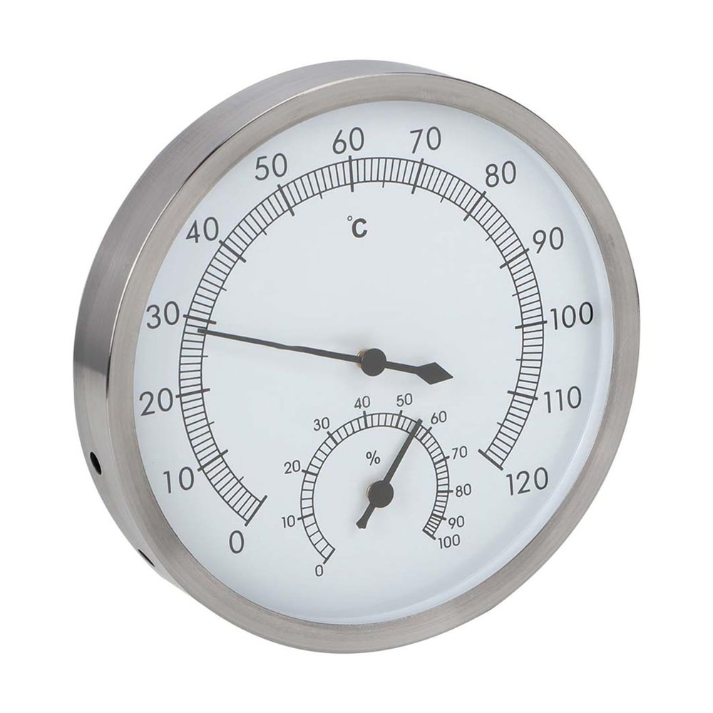 Brrnoo 2 in 1 Stainless Steel Indoor Thermometer for Hammam, Sauna, Hygrometer, Humidity Monitor, Temperature Hygrometer