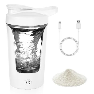 AOOWU Protein Shaker Bottle, 450ML USB C Rechargeable Electric Protein Shake Bottle, Made with Tritan, BPA Free, Leakproof Shaker Bottle Mixer, Portable Mixer Cup, Protein & Supplement Shaker Bottle