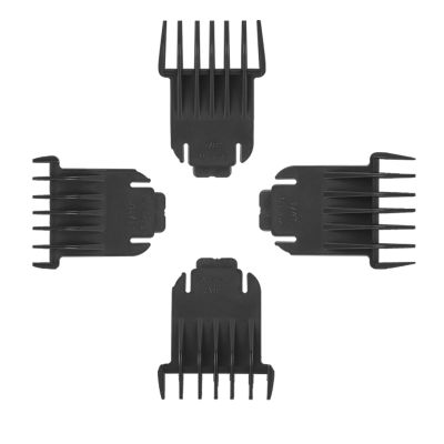 BESTBOMG Slide Combs Comb Guide Compatible with Haircut Accessories, Attachment Comb Set Coloured Limit Combs Guide Comb Trimmer Attachments (Black)