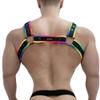 BaronHong Men's Body Chest Harness, Adjustable Elastic Waistband, Sexy Underwear, Halterneck Belt for Men, rainbow, M view 4