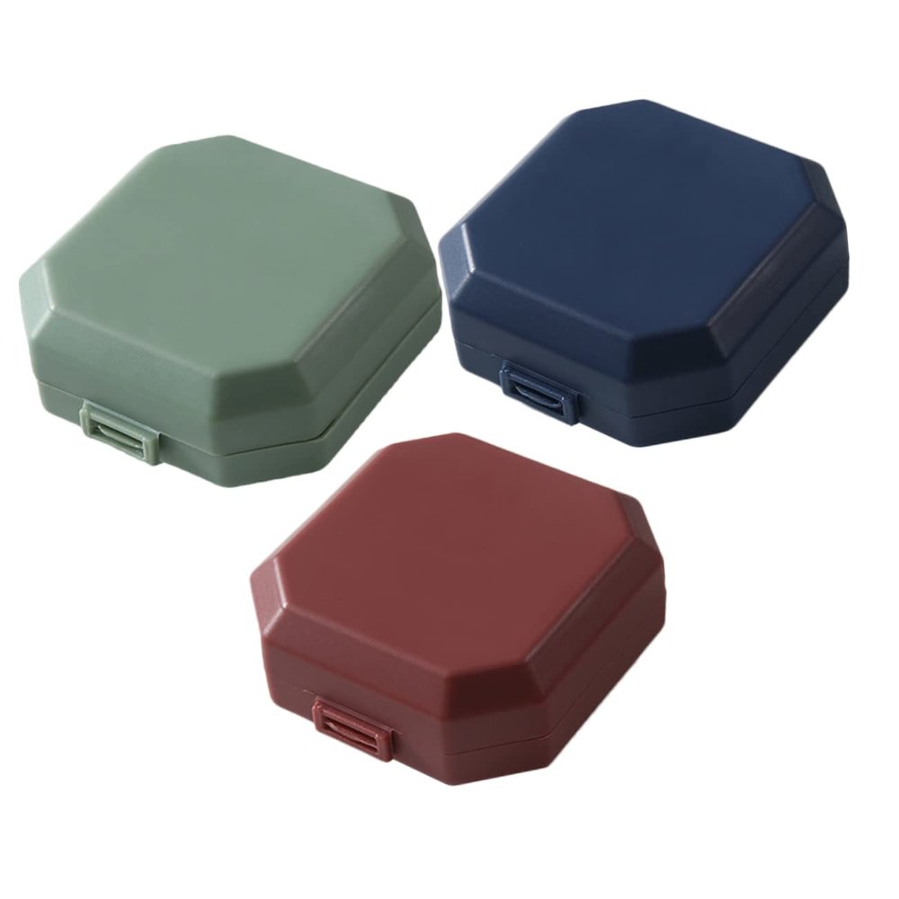 Healeved 3pcs Portable Medicine Case Wear-Resistant Household Organizer Daily Use Compact Pill Box Detachable Case for Medication Storage
