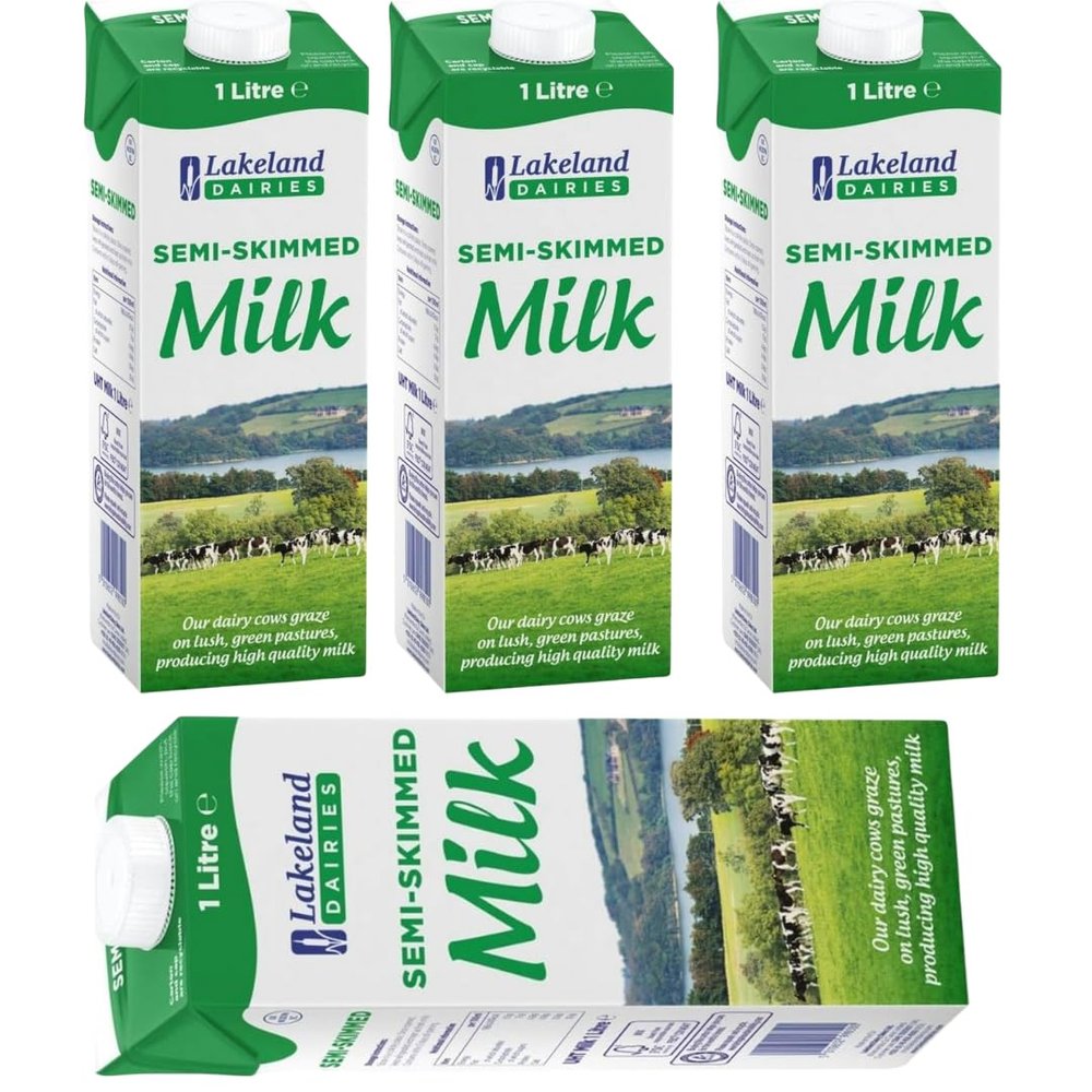 LAKE Semi-Skimmed Milk 1000 Mililiter x 4 Packs