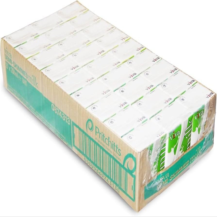 Viva Semi-Skimmed Milk%1,5 Fat 200 Mililiter x 27 Boxes