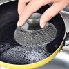 Stainless Steel Scourers Sponges Long Handled Metal Scrubber Pot Scrubbers view 3