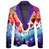Mymyguoe Colourful Jacket Men's Suit Jacket New Year's Eve Party Performance Costume Colourful Outfit Carnival Rainbow Printed Blazer Outerwear Blazer New Year's Eve Coat Night Club Party Costume view 1