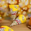 100pcs Popcorn Bags,Cone Shape Treat Candy Snack Container,for Movie Theater Wedding Birthday Party view 3
