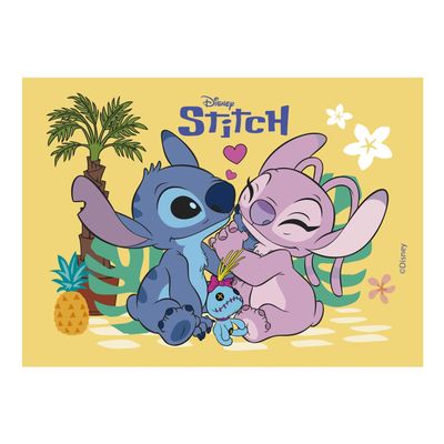 dekora - Children's Birthday Cake Decoration - Stitch Cake Topper 21 x 8 cm - Rectangular Edible Paper Cake Topper Gluten-Free, Lactose-Free - Suitable for Vegetarians