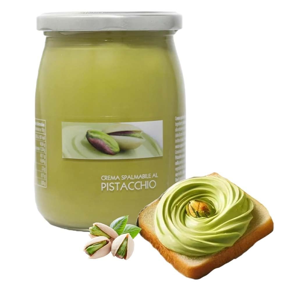 Sicilian Pistachio Cream Spread 600g - Smooth & Velvety Gourmet Pistachio Paste - Sweet Nut Spread for Desserts, Baking, Toast & Pastries - Rich Spreadable Pistachio Cream Jar