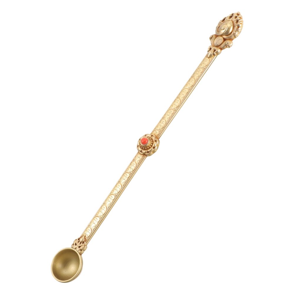 Brass Buddha Hawan Spoon for Ghee and Ritual Offerings