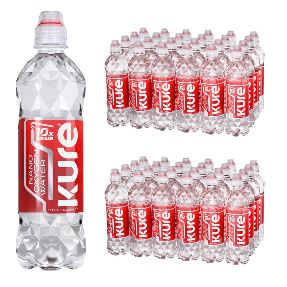 (2 PACK) KURE OXYGEN Multipack - Spring Water Supercharged with Nano Oxygen - Sports Cap - Non-carbonated - Oxygenated Bottled Water - ((500mlx24) x2)