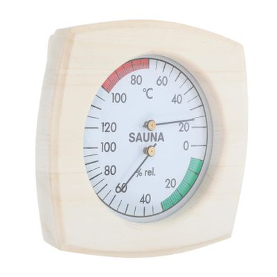 CIYODO Sauna Hygrometer Thermometer Wooden Design Classic Stylish Khaki Accurate Temperature Measuring Easy Installation for Sauna and Steam Room