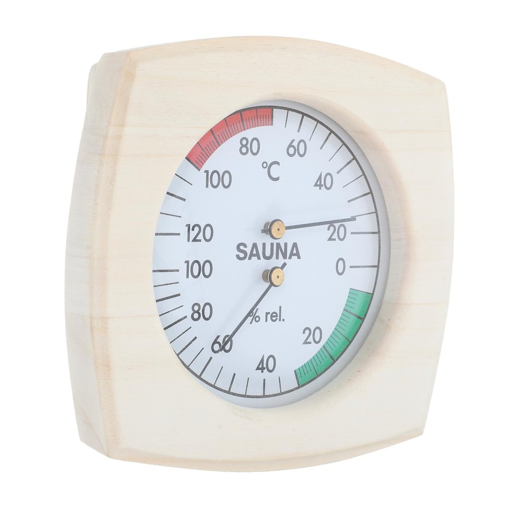 CIYODO Sauna Hygrometer Thermometer Wooden Design Classic Stylish Khaki Accurate Temperature Measuring Easy Installation for Sauna and Steam Room