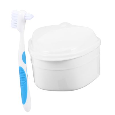 Beaupretty Denture Care Box Denture Case for False Teeth Included Easy-Clean Case for Soaking and Storage Random Color