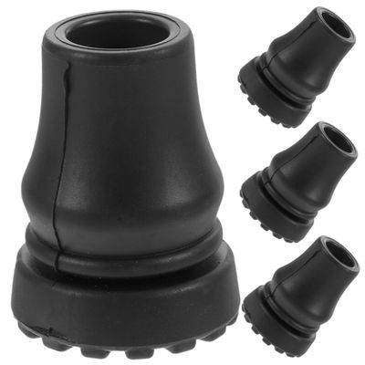 FOYTOKI 4pcs Trekking Pole Foot Covers Rubber Canes Tips Replacement for Hiking Sticks Skid Walking Cane Tips Protectors for Outdoor