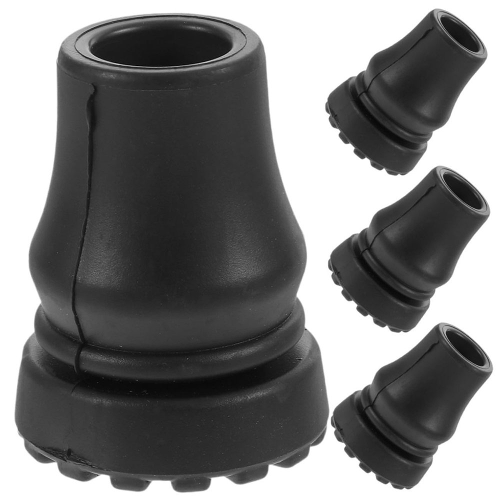 FOYTOKI 4pcs Trekking Pole Foot Covers Rubber Canes Tips Replacement for Hiking Sticks Skid Walking Cane Tips Protectors for Outdoor
