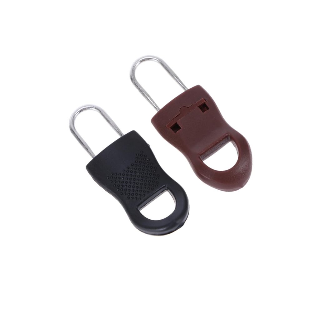 VILLFUL 2 Sets Multifunctional Zipper Pulls Black Resin Anti-Slip Zipper Slider Head for Coat Luggage Backpack Handbag Repair