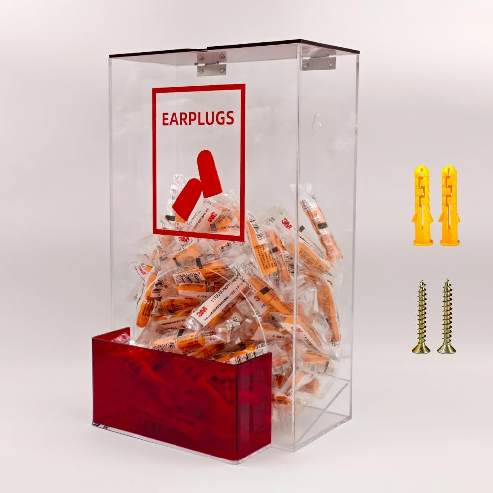 Acrylic Earplugs Dispenser with Cover