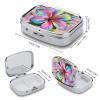Eye-catching Hawaiian Flowers Pill Organizer Cute Pill Box Decorative Metal Pill Case Portable Vitamin Organizer Travel Medicine Holder Mini Pill Storage Container for Purse view 2