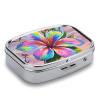 Eye-catching Hawaiian Flowers Pill Organizer Cute Pill Box Decorative Metal Pill Case Portable Vitamin Organizer Travel Medicine Holder Mini Pill Storage Container for Purse view 3