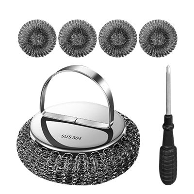 Dish Scrubber With Handle Metal Scrubber Thickened Dish Pot Scrubber