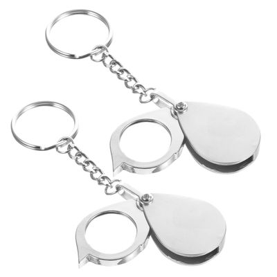 BESTYASH 2pcs Magnifier Keychain for Boys and Girls Portable Mini Hanging Charm Pendant Rotate Magnifier Keyring for Boys Girls Outdoor Learning