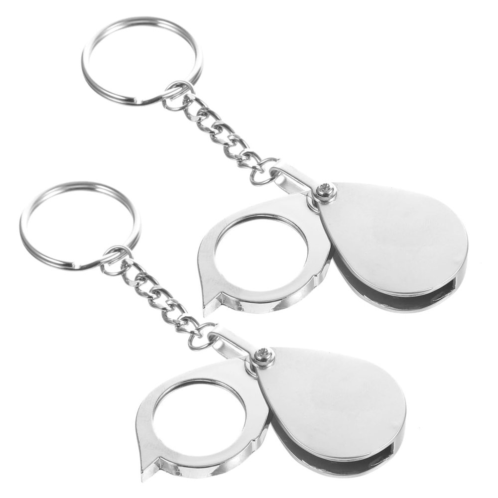 BESTYASH 2pcs Magnifier Keychain for Boys and Girls Portable Mini Hanging Charm Pendant Rotate Magnifier Keyring for Boys Girls Outdoor Learning