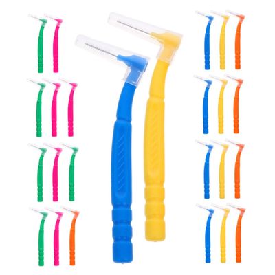 HAPINARY 30pcs Interdental Toothbrush for Cleaning Teeth Gaps Portable Wear-Resistant Brush for Home and Travel Use