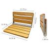 Shower Bench,Teak Shower Bench Folding Shower Seat Wall Mounted Waterproof Shower Stool Stainless Steel Thickened Bracket Down for Inside Shower (Standard Edition) view 2