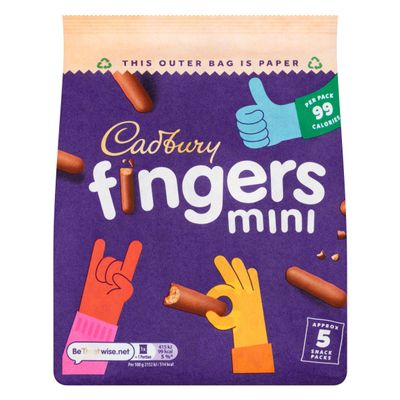 Chocolate Mini Fingers Biscuits pack 5x19.3g (Pack Of 2) "Taste the sweetness in every bite" Delicious Tasty And Twisty Treat