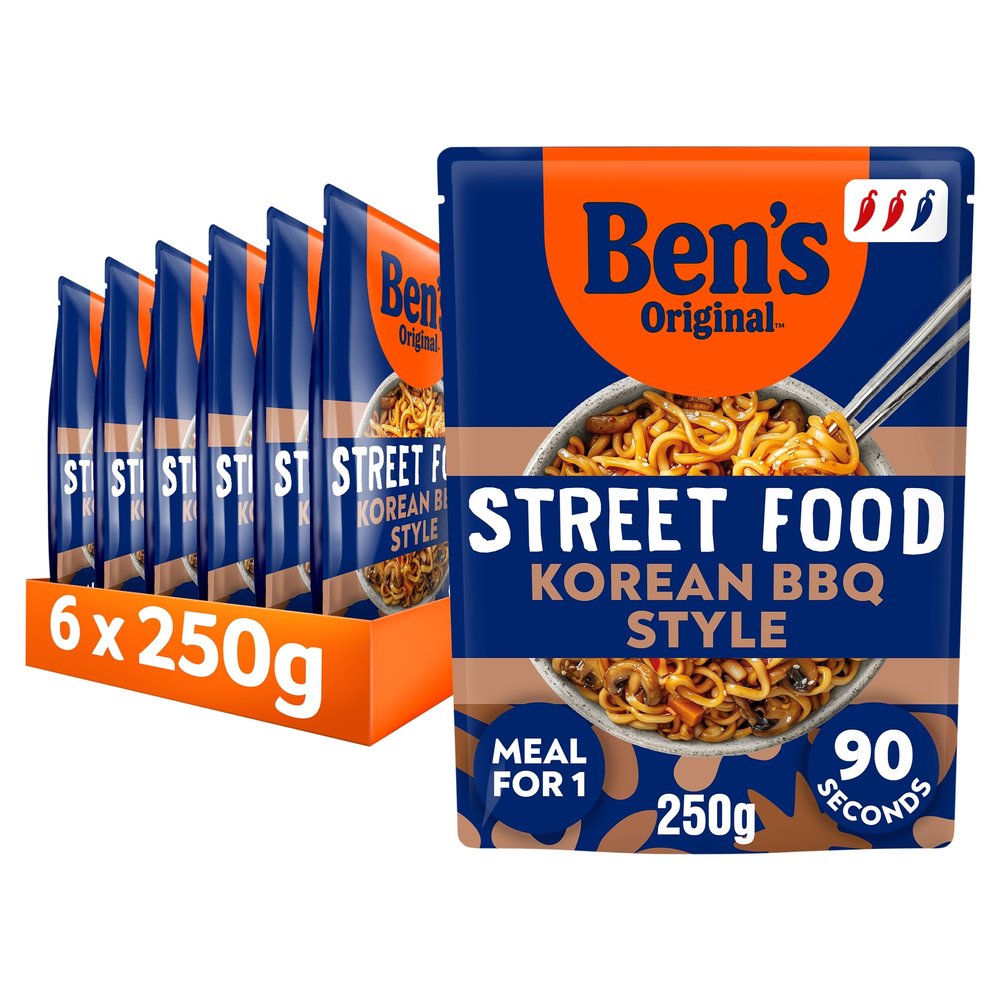 BEN'S Original RTH Street Food Korean BBQ Style, Bulk Multipack 6 x 250g