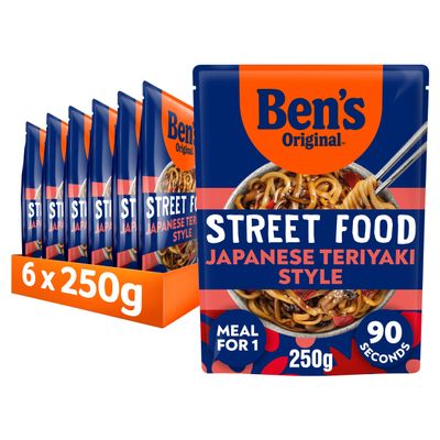 BEN'S Original RTH Street Food Japanese Sweet Teriyaki Style, Bulk Multipack 6 x 250g
