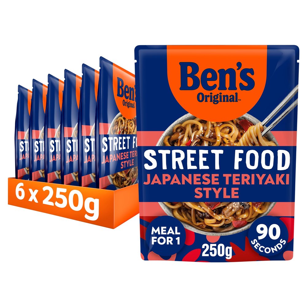 BEN'S Original RTH Street Food Japanese Sweet Teriyaki Style, Bulk Multipack 6 x 250g