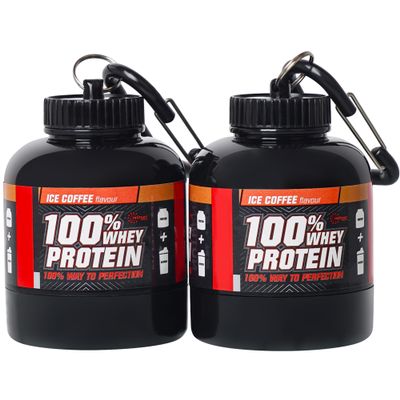 Auhafaly Protein Powder and Supplement Funnel Keychain Protein Powder Container with Durable Key-Chain Portable to-Go Container for The Gym, Workouts, Fitness, and Travel Big 2pack