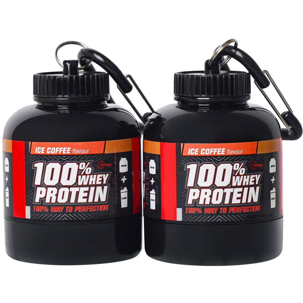 Auhafaly Protein Powder and Supplement Funnel Keychain Protein Powder Container with Durable Key-Chain Portable to-Go Container for The Gym, Workouts, Fitness, and Travel Big 2pack