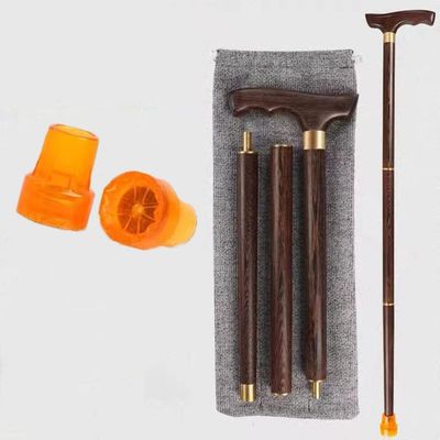 ERSINIAN Wood Walking Cane For Men, Retro Wooden Cane, Handmade Walking Stick, Expossed Design, Solid Wood Crutch With Rubber Tips - 35 Inches