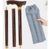ERSINIAN Wood Walking Cane For Men, Retro Wooden Cane, Handmade Walking Stick, Expossed Design, Solid Wood Crutch With Rubber Tips - 35 Inches view 4