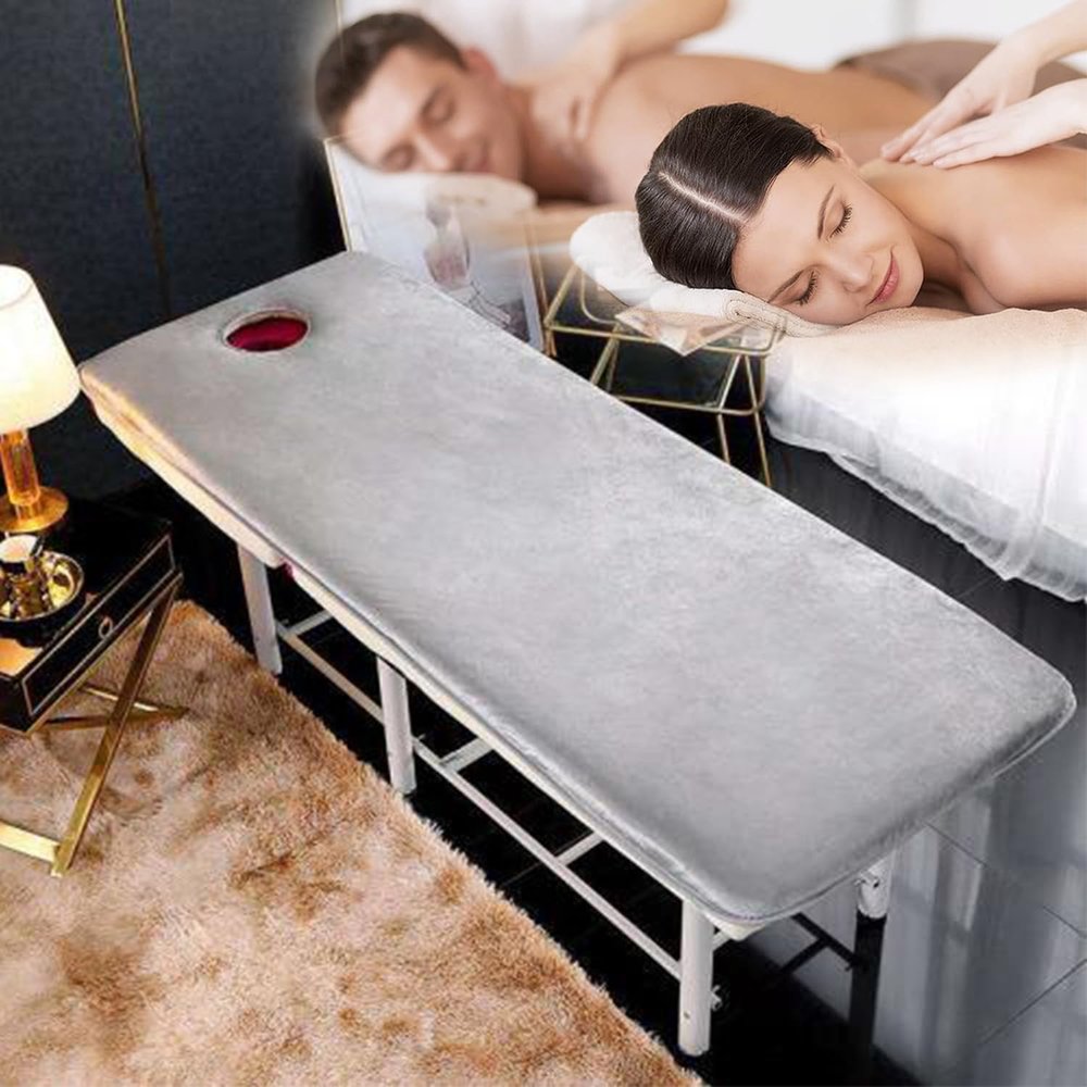 Foam Table Topper with Elastic Bands & Breath Hole Non Slip Cushion for Lash Bed Grey 60x180cm 6cm Thickness