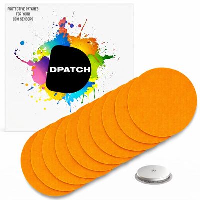 DPatch Cover Patches for Freestyle Libre 2 - Our cgm Sensor Patches are Waterproof, Unique Non-Stick Centre, Breathable, Long-Lasting Adhesion for Your Libre 2 Sensor - 20 Pack (Orange)