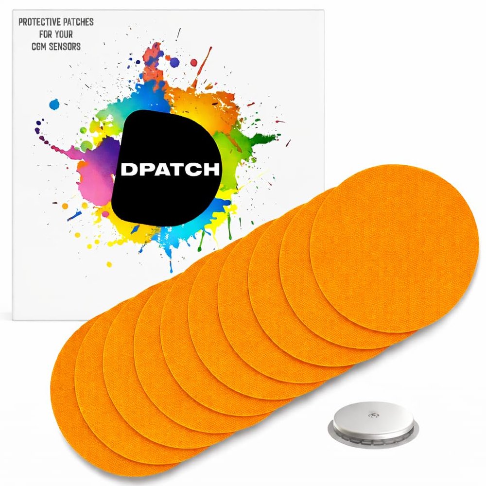 DPatch Cover Patches for Freestyle Libre 2 - Our cgm Sensor Patches are Waterproof, Unique Non-Stick Centre, Breathable, Long-Lasting Adhesion for Your Libre 2 Sensor - 20 Pack (Orange)