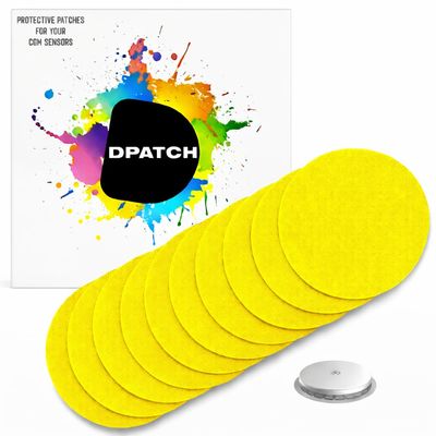 DPatch Cover Patches for Freestyle Libre 2 - Our cgm Sensor Patches are Waterproof, Unique Non-Stick Centre, Breathable, Long-Lasting Adhesion for Your Libre 2 Sensor - 20 Pack (Yellow)