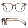 Firmoo Blue Light Blocking Glasses for Women Men, Fashion Round Frame Anti Blue Ray Computer Screen Glasses Brown view 4