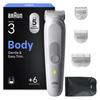 Braun Series 3 Body Groomer for Men, Pubic & Body Hair Trimmer, Waterproof Electric Ball Trimmer & Male Shaver for Sensitive Areas, SkinGuard Grooming Kit with 6 Tools, 80 Min Runtime, BG3575 Grey view 1
