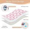 Extra Large Resuable Toddler Mattress Pads Plaid Check Flowers Peach Waterproof Washable Sheet Cover Underpads Slip-Resistant Pee Mats for Children Adults Pets 34" 52" view 3
