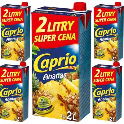Caprio Pineapple Drink Juice fruit juice 2000 Mililiter x 5 Pieces
