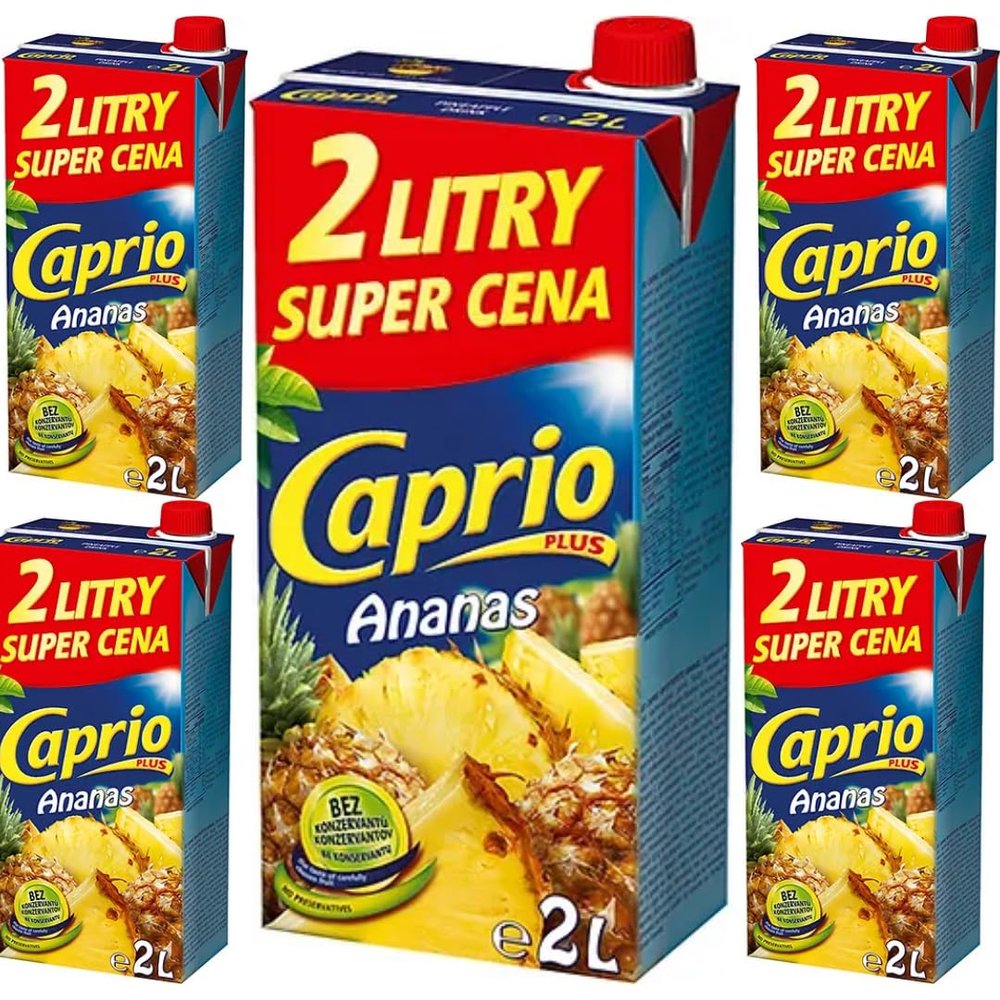 Caprio Pineapple Drink Juice fruit juice 2000 Mililiter x 5 Pieces