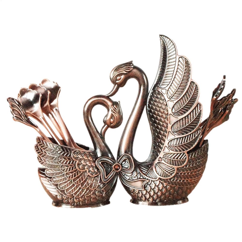 Swan Fork Holder | Alloy Swan Spoon Holder Fork - Decorative, Durable, Exquisite, Rustproof, Cutlery Accessories for Wedding, Special Occasion, Daily Use, Birthday