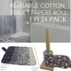 BEECO GIF2U Reusable Toilet Paper Towels 24 Count Roll,Washable Absorbent No Tear Bidet Towels Cotton Cloth,Zero Waste Cleaning Supplies for Bathroom(4 Colors Rose) view 2