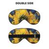Yellow Sunflowers with Blue Butterflies Printed Sleep Mask for Women Men Light Blocking Eye Mask Soft Breathable Eye Cover view 2